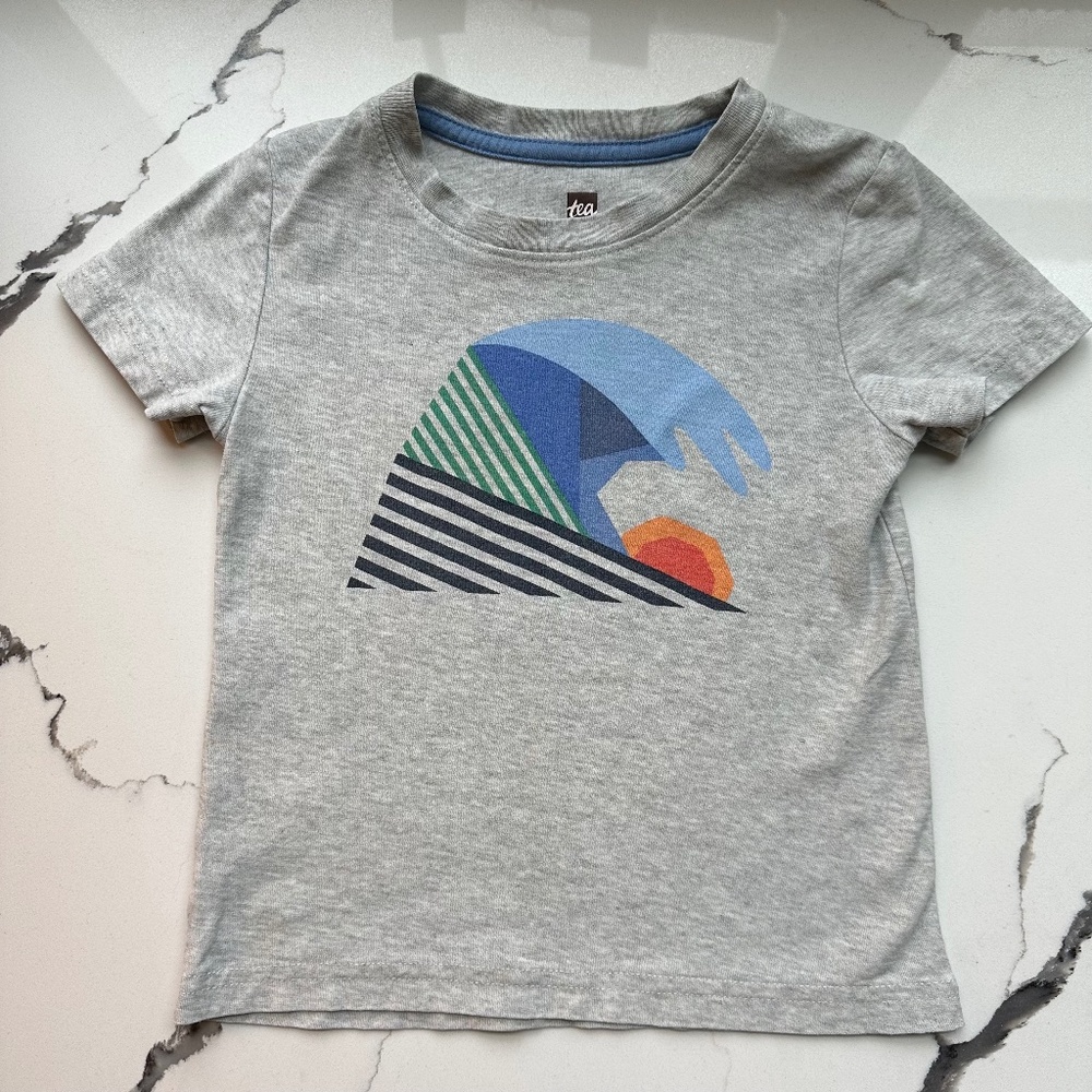 Tea Collection Geometric Wave SS Tee Shirt - 3T